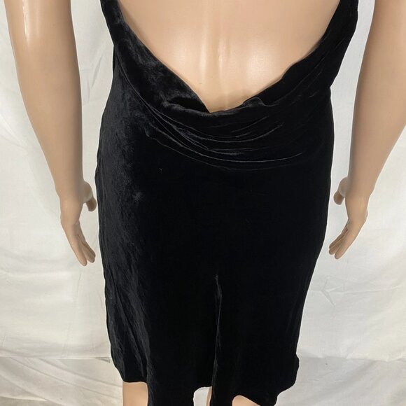 Reformation Women’s Velvet Halter Mini Dress Size S Black — Open Back, Soft - Picture 4 of 9